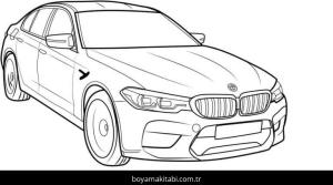 BMW boyama sayfası – renkli çizimler, okul öncesi