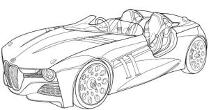 BMW boyama sayfası,  coloring page, İnanılmaz havalı araba BMW Cabrio, 