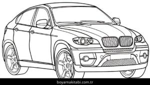 BMW boyama sayfası – sevimli karakter, sanatsal çalışma