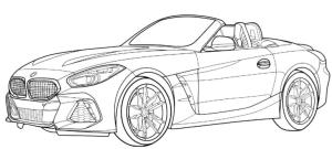 BMW boyama sayfası,  coloring page, Serin Cabrio BMW boyama sayfası, 