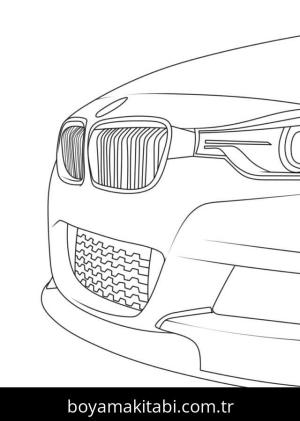 BMW boyama sayfası – kolay boyama, eğitici aktivite