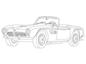 BMW boyama sayfası,  coloring page, BMW retrosu, 