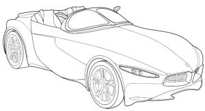 BMW boyama sayfası,  coloring page, Modern araba BMW cabriolet, 