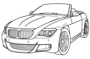 BMW boyama sayfası,  coloring page, Cabrio BMW önden görünüm, 