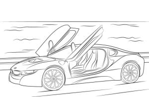 BMW boyama sayfası,  coloring page, Kapıları açık BMW, 