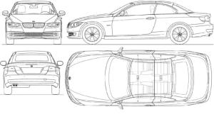 BMW boyama sayfası,  coloring page, Farklı açılardan BMW araba, 