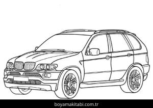 BMW boyama sayfası – keyifli zaman, renkli çizimler