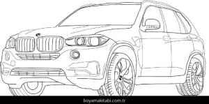 BMW boyama sayfası – basit çizim, kolay boyama