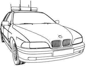 BMW boyama sayfası,  coloring page, BMW polis arabası., 