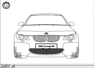 BMW boyama sayfası,  coloring page, Büyük araba BMW M5, 