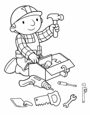 Bob Usta boyama sayfası,  coloring page, Yazdırılabilir Bob Usta Görüntü Taslağı, 