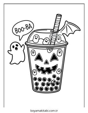 Boba Tea boyama sayfası – evde etkinlik, ücretsiz yazdır