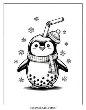 Boba Tea boyama sayfası – çocuklar için, çizgi film temalı