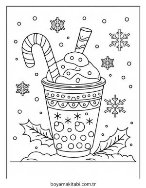 Boba Tea boyama sayfası – keyifli zaman, renkli çizimler