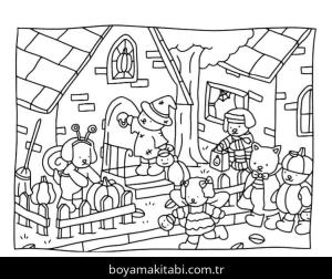 Bobbie Goods boyama sayfası – çizgi film temalı, basit çizim