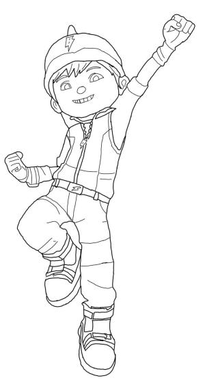 BoBoiBoy boyama sayfası,  coloring page, Serin Boboiboy Gökadası, 