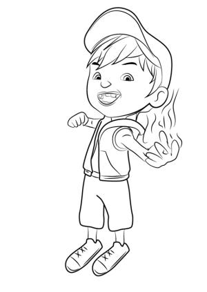 BoBoiBoy boyama sayfası,  coloring page, BoBoiBoy Ateşi, 