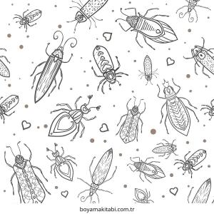 Böcek boyama sayfası – renkli çizimler, okul öncesi