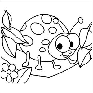 Böcek boyama sayfası,  coloring page, Sevimli Uğur Böceği, 