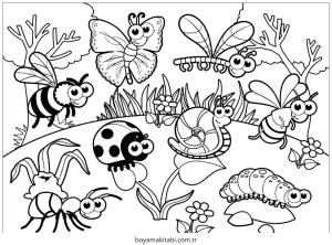 Böcek boyama sayfası – ücretsiz yazdır, boyama etkinliği