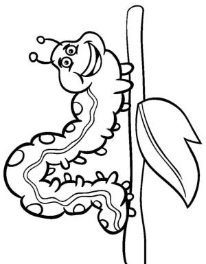 Böcek boyama sayfası,  coloring page, Gülen Solucan, 