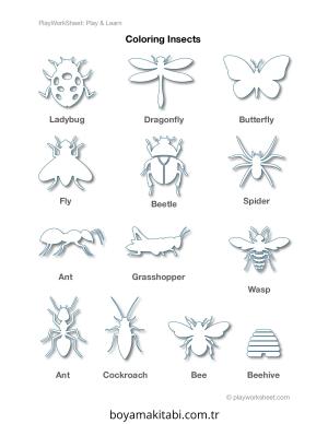 Böcek boyama sayfası – yaratıcılığı geliştirir, keyifli zaman