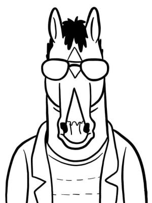 BoJack Süvari boyama sayfası,  coloring page, Güneş Gözlüklü BoJack Süvari, 