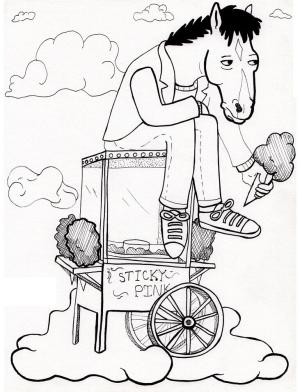 BoJack Süvari boyama sayfası,  coloring page, Üzgün BoJack Süvari, 