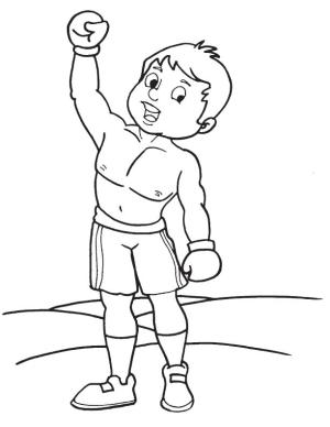 Boks boyama sayfası,  coloring page, Bir Kick Boks Çocuğu, 