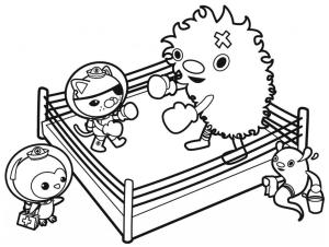 Boks boyama sayfası,  coloring page, Sevimli Boks Dövüşü, 