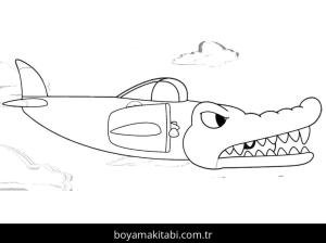 Bombardiro Crocodilo boyama sayfası – basit çizim, kolay boyama
