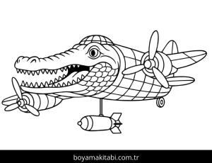 Bombardiro Crocodilo boyama sayfası – kolay boyama, eğitici aktivite