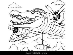 Bombardiro Crocodilo boyama sayfası – yaratıcılığı geliştirir, keyifli zaman