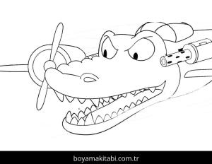 Bombardiro Crocodilo boyama sayfası – evde etkinlik, ücretsiz yazdır