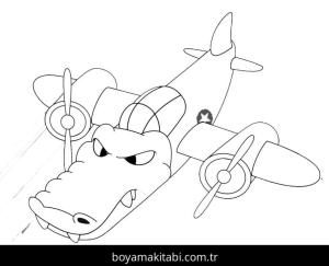 Bombardiro Crocodilo boyama sayfası – eğlenceli etkinlik, el becerilerini geliştirir