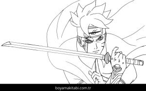 Boruto boyama sayfası – PDF indir, sevimli karakter