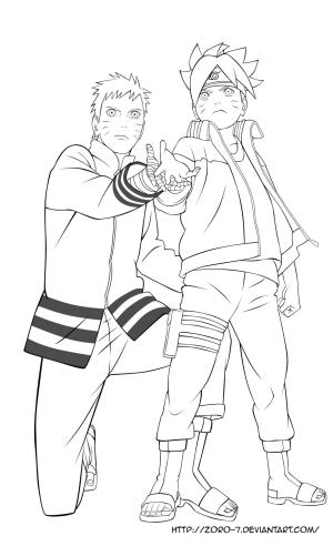 Boruto boyama sayfası,  coloring page, Boruto, Naruto ile Rasengan’ı Öğreniyor, 