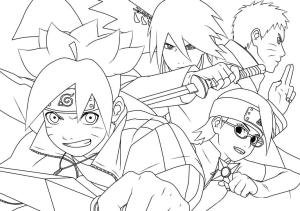 Boruto boyama sayfası,  coloring page, Boruto ve Arkadaşı, 