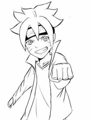 Boruto boyama sayfası,  coloring page, Boruto Mutlu, 