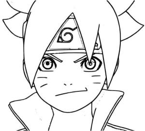 Boruto boyama sayfası,  coloring page, Boruto Yüzü Gülen, 