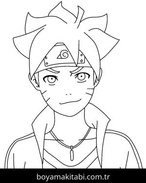 Boruto boyama sayfası – çocuklar için, çizgi film temalı