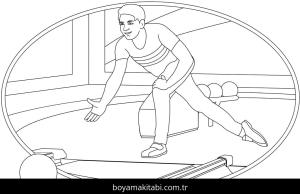 Bowling boyama sayfası – kolay boyama, eğitici aktivite