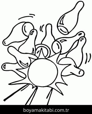 Bowling boyama sayfası – çocuk aktivitesi, PDF indir