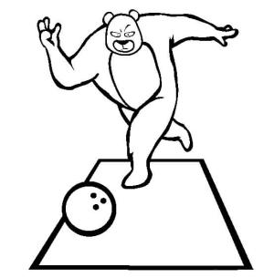 Bowling boyama sayfası,  coloring page, Bowling Oynarken Ayı, 