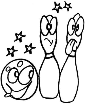 Bowling boyama sayfası,  coloring page, Yıldız ile Bowling Karikatür, 