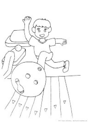 Bowling boyama sayfası,  coloring page, Bowling Oynayan çocuk, 