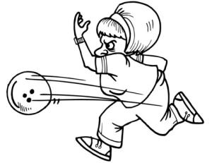 Bowling boyama sayfası,  coloring page, Bowling Oynayan Kadın, 