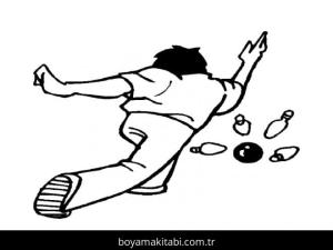 Bowling boyama sayfası – sevimli karakter, sanatsal çalışma