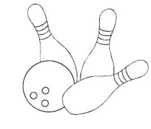 Bowling boyama sayfası,  coloring page, Basit Bovling, 