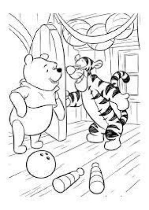 Bowling boyama sayfası,  coloring page, Tigger ve Pooh Bowlingi, 